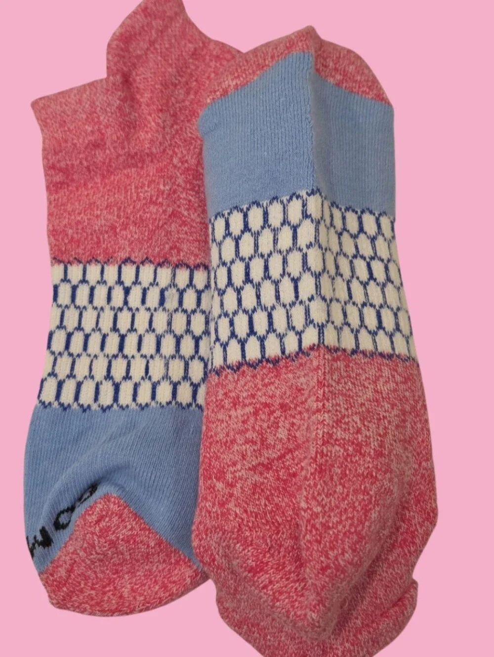 Bombas Medium Ankle Socks Pink Blue 5 Pair BNWT Unisex Honeycomb Arch Support